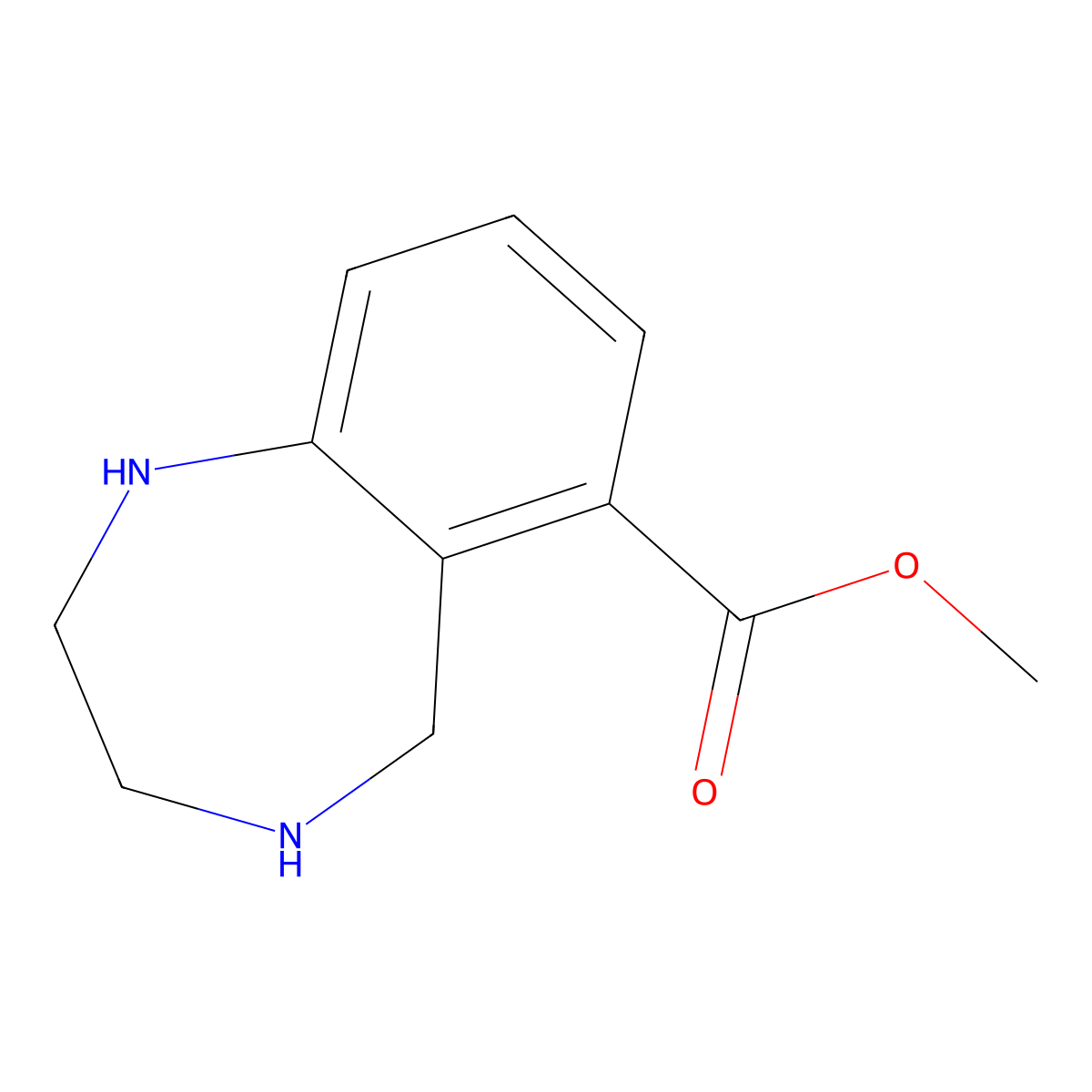 methyl 2,3,4,5-tetrahydro-1H-1,4-benzodiazepine-6-carboxylate molecular structure, CAS 2580188-68-5