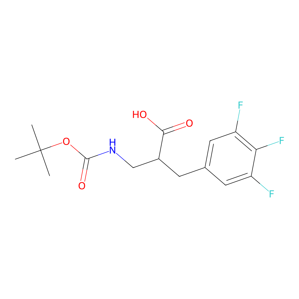 3-{[(Tert-butoxy)carbonyl]amino}-2-[(3,4,5-trifluorophenyl)methyl]propanoic acid molecular structure, CAS 2580188-75-4