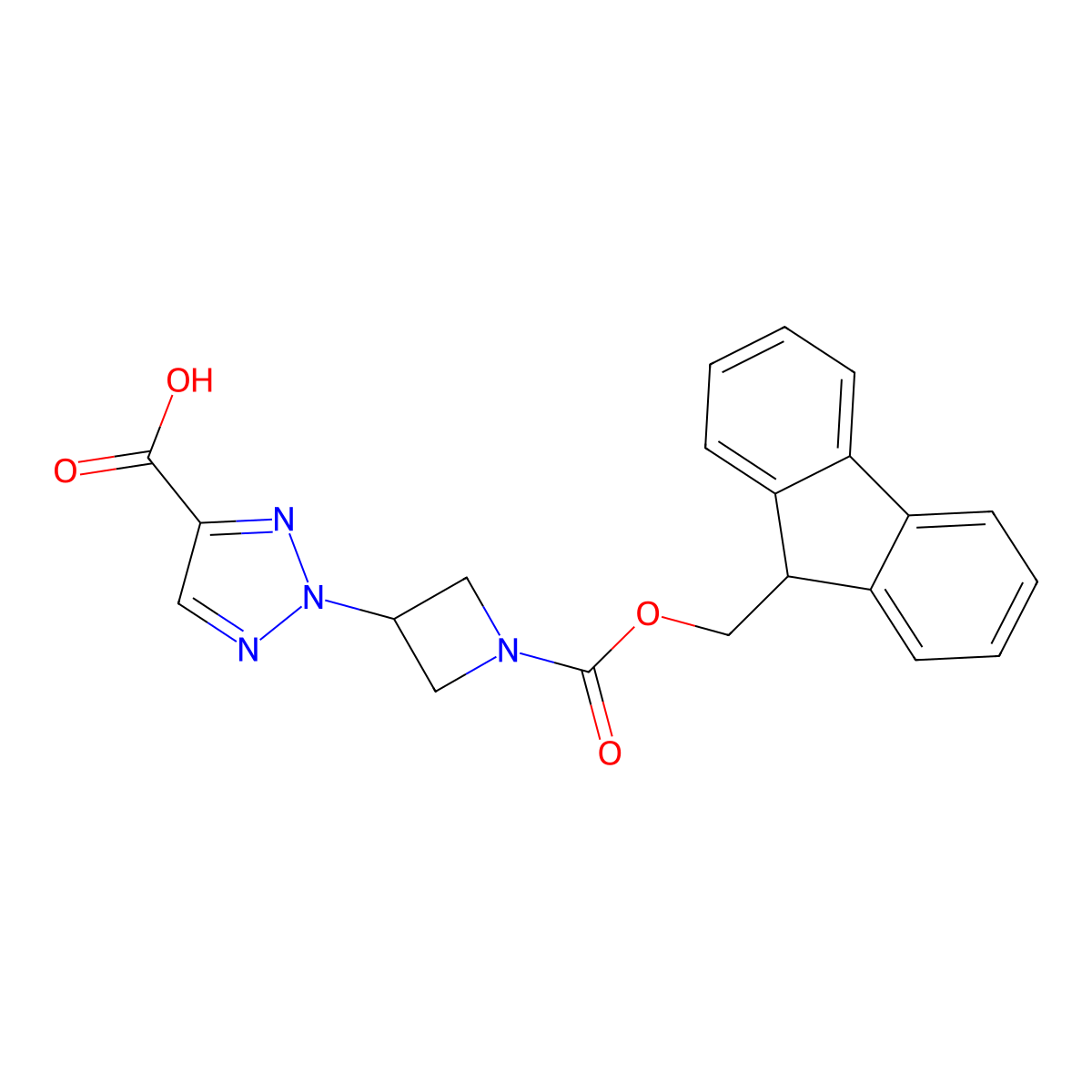 2-(1-{[(9H-fluoren-9-yl)methoxy]carbonyl}azetidin-3-yl)-2H-1,2,3-triazole-4-carboxylic acid molecular structure, CAS 2580188-83-4