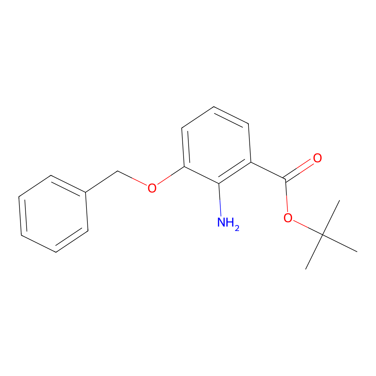 Tert-butyl 2-amino-3-(benzyloxy)benzoate molecular structure, CAS 2580188-84-5