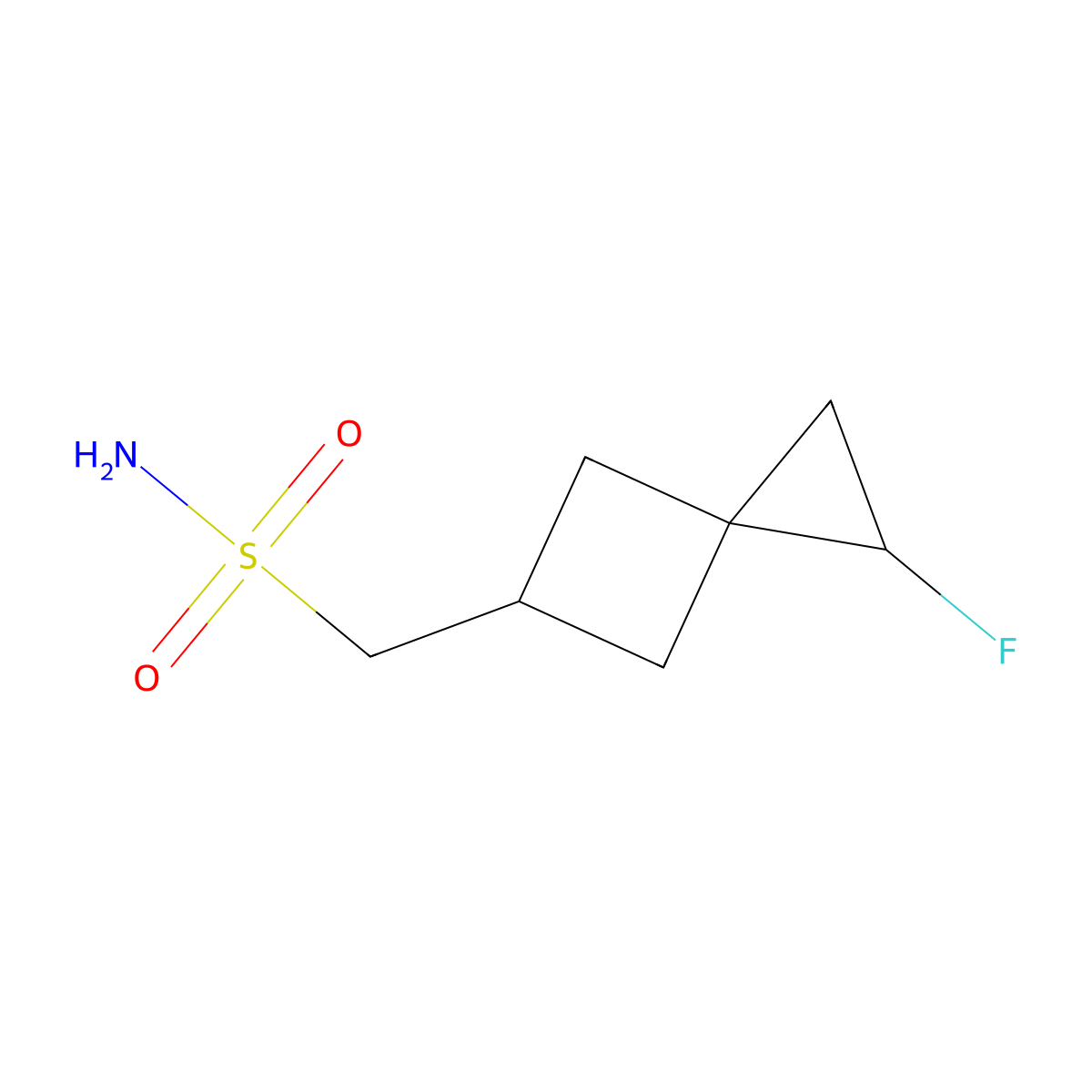 {1-Fluorospiro[2.3]hexan-5-yl}methanesulfonamide molecular structure, CAS 2580189-03-1