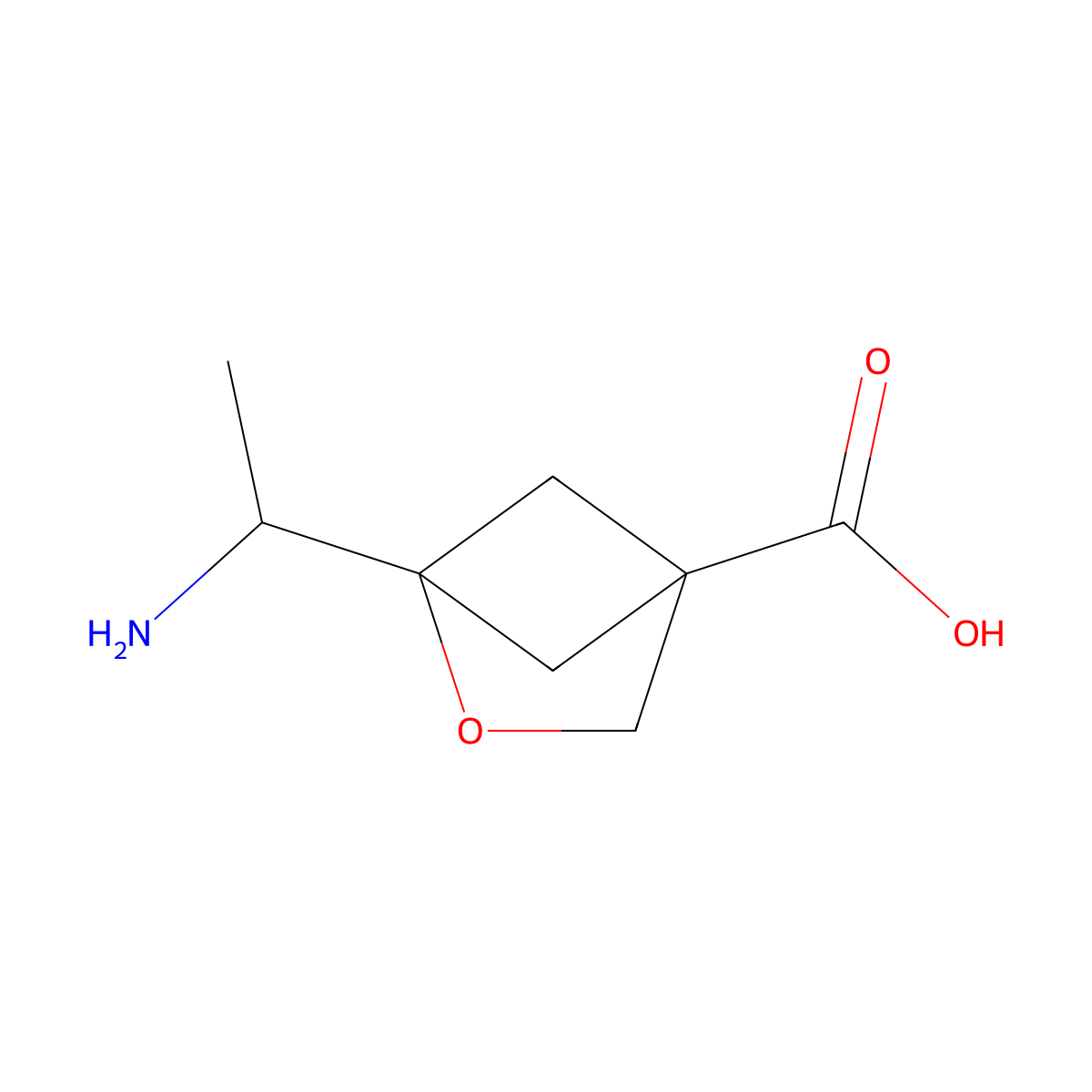 1-(1-Aminoethyl)-2-oxabicyclo[2.1.1]hexane-4-carboxylic acid molecular structure, CAS 2580189-10-0