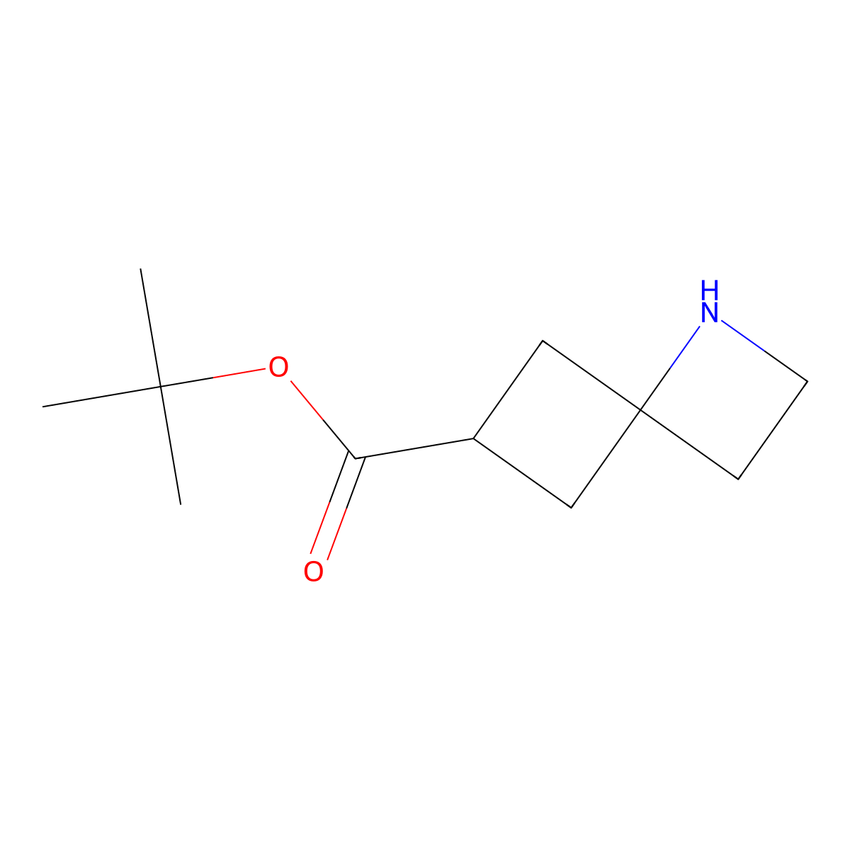 Tert-butyl 1-azaspiro[3.3]heptane-6-carboxylate molecular structure, CAS 2580189-15-5