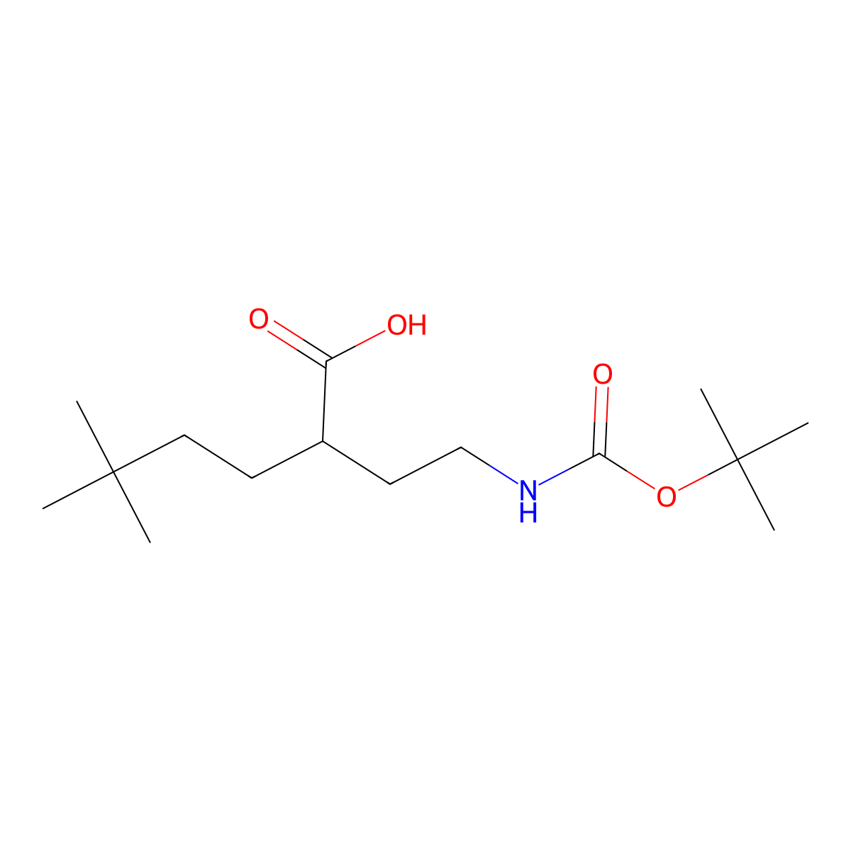 2-(2-{[(Tert-butoxy)carbonyl]amino}ethyl)-5,5-dimethylhexanoic acid molecular structure, CAS 2580189-21-3