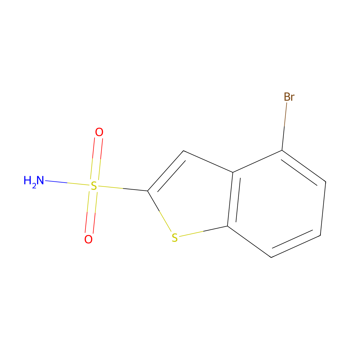 4-Bromo-1-benzothiophene-2-sulfonamide molecular structure, CAS 2580189-25-7