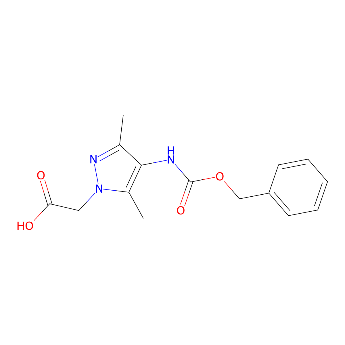 2-(4-{[(benzyloxy)carbonyl]amino}-3,5-dimethyl-1H-pyrazol-1-yl)acetic acid molecular structure, CAS 2580189-27-9