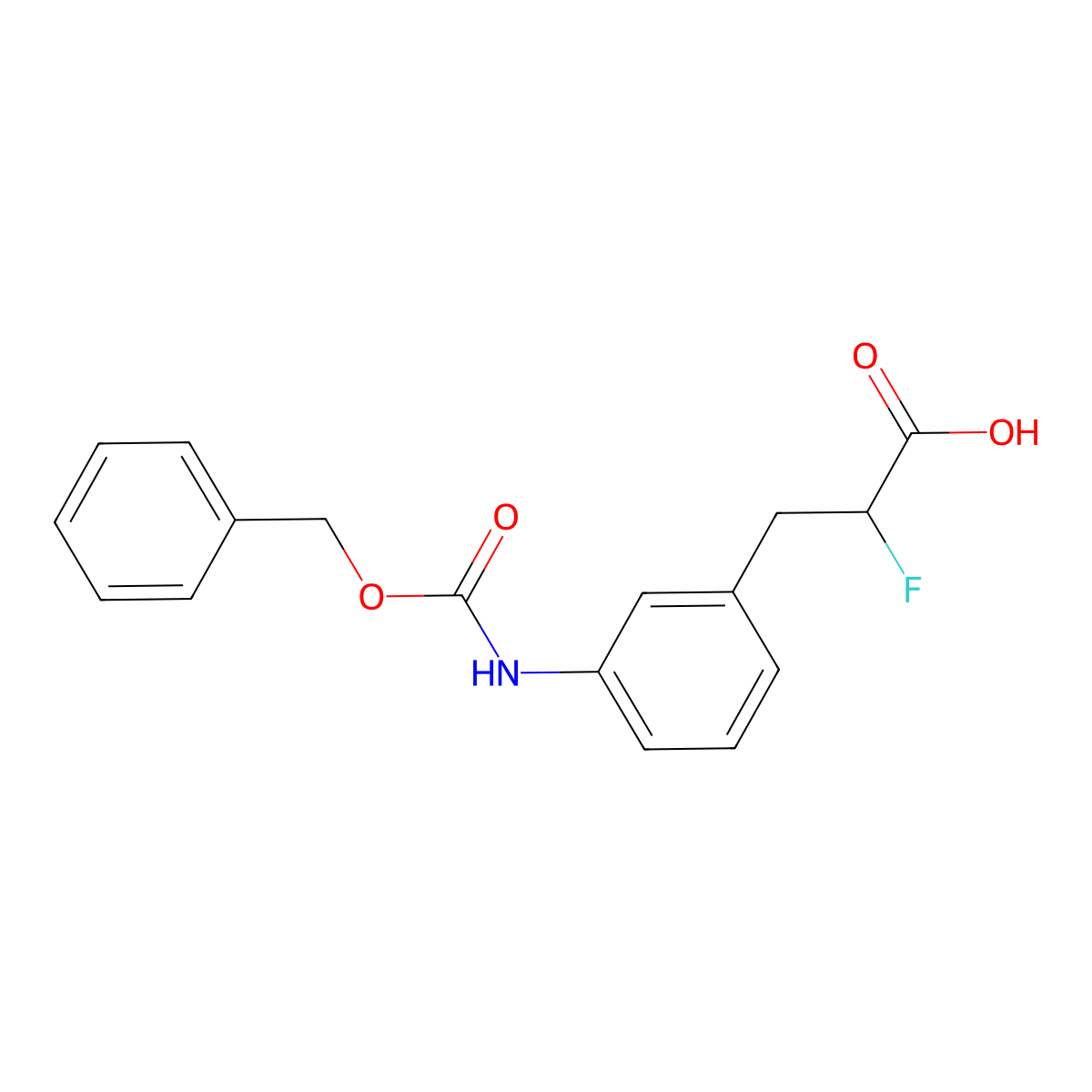 3-(3-{[(Benzyloxy)carbonyl]amino}phenyl)-2-fluoropropanoic acid molecular structure, CAS 2580189-35-9