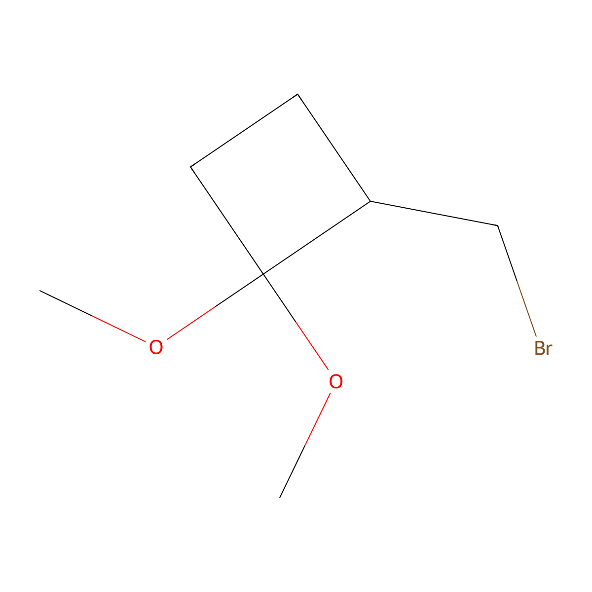 2-(Bromomethyl)-1,1-dimethoxycyclobutane molecular structure, CAS 2580189-38-2