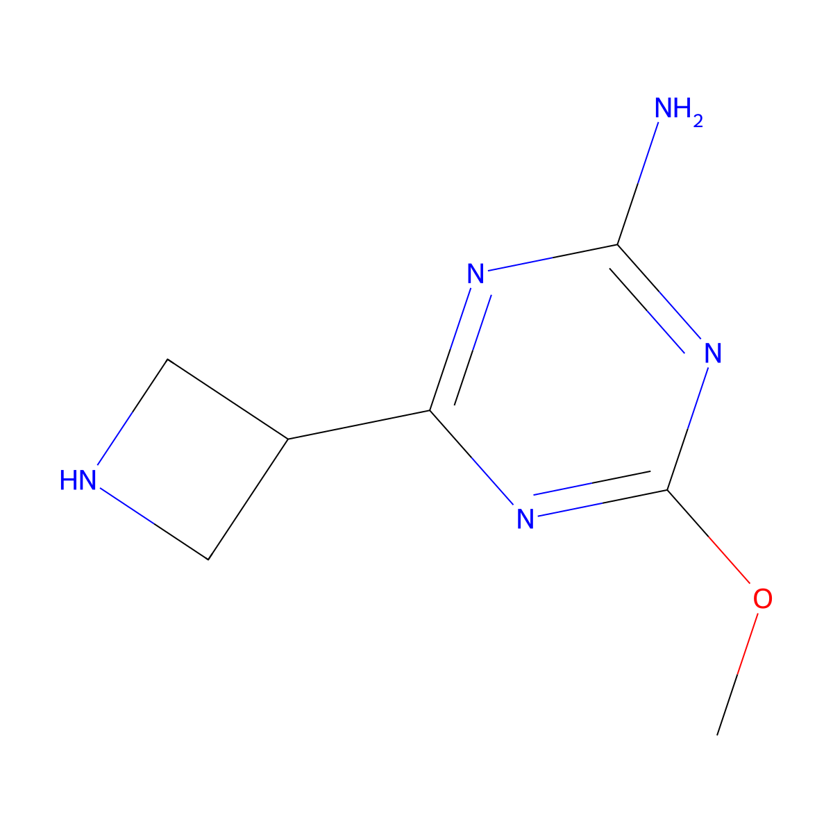 4-(Azetidin-3-yl)-6-methoxy-1,3,5-triazin-2-amine molecular structure, CAS 2580189-40-6