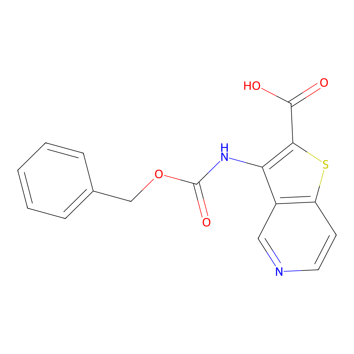 3-{[(Benzyloxy)carbonyl]amino}thieno[3,2-c]pyridine-2-carboxylic acid molecular structure, CAS 2580189-43-9