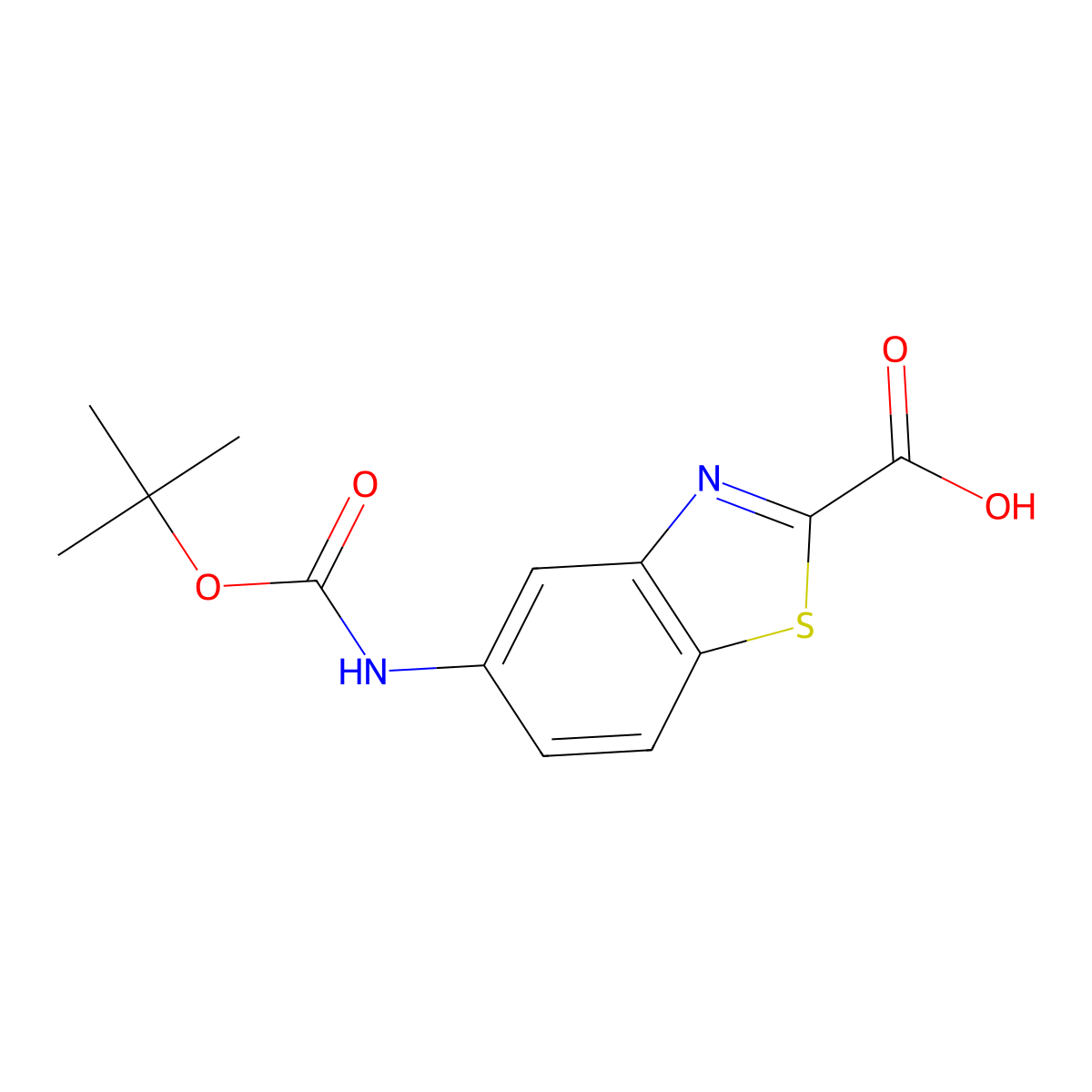 5-{[(Tert-butoxy)carbonyl]amino}-1,3-benzothiazole-2-carboxylic acid molecular structure, CAS 2580189-44-0