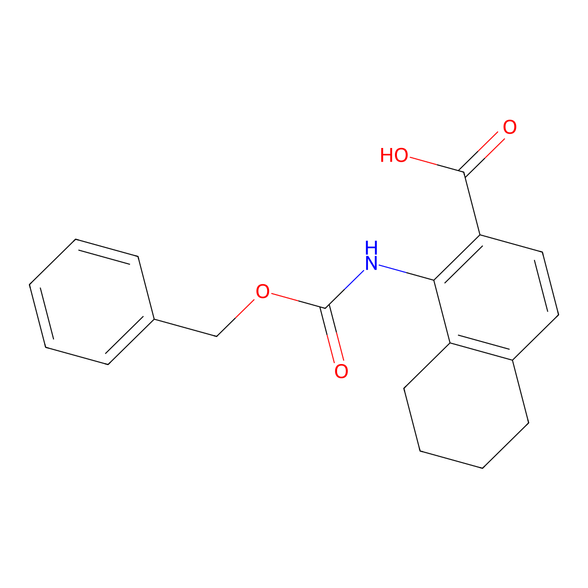1-{[(Benzyloxy)carbonyl]amino}-5,6,7,8-tetrahydronaphthalene-2-carboxylic acid molecular structure, CAS 2580189-65-5