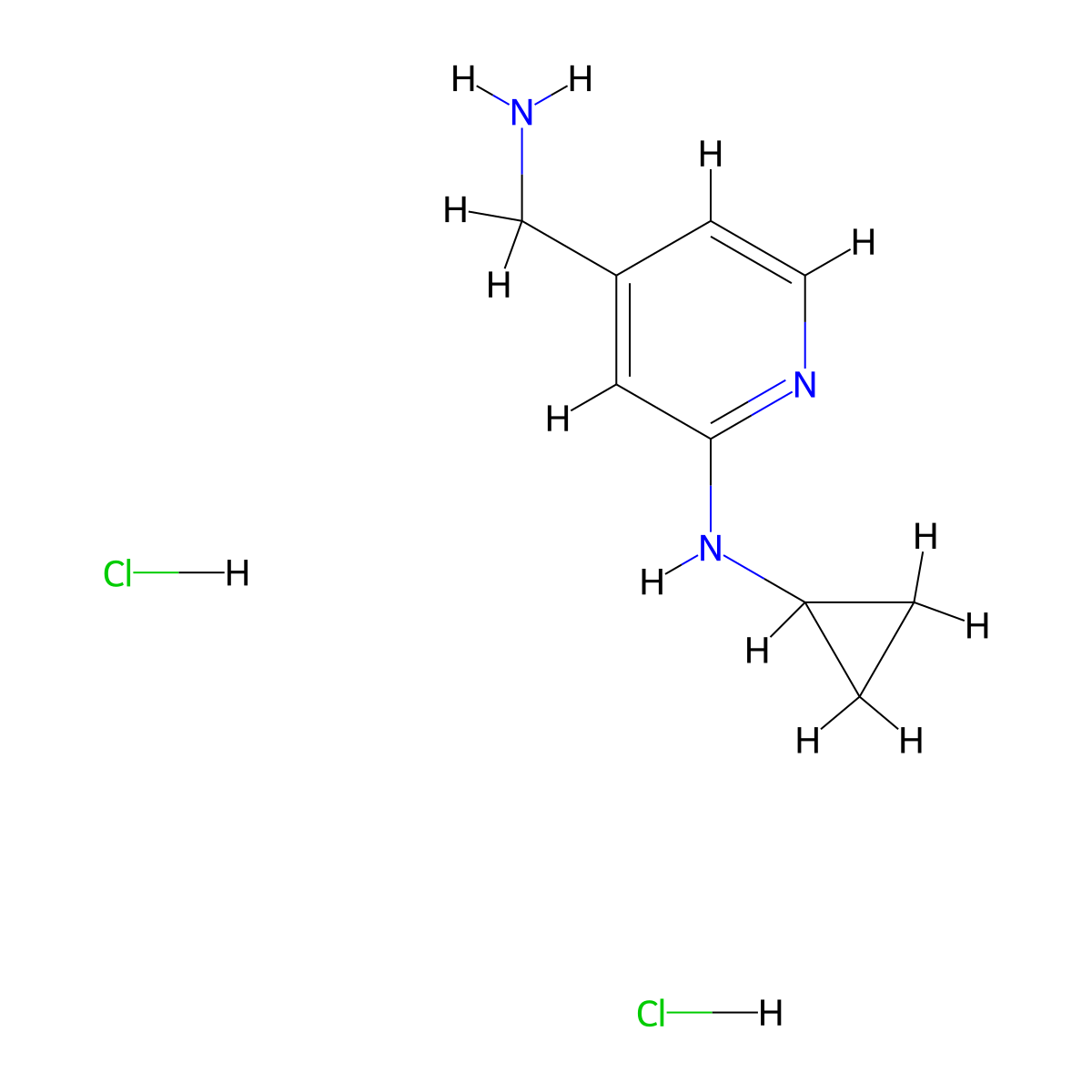 4-(aminomethyl)-N-cyclopropylpyridin-2-aminedihydrochloride molecular structure, CAS 2580189-84-8