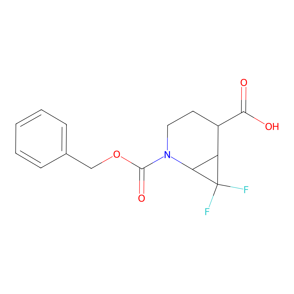 2-[(Benzyloxy)carbonyl]-7,7-difluoro-2-azabicyclo[4.1.0]heptane-5-carboxylic acid molecular structure, CAS 2580189-87-1