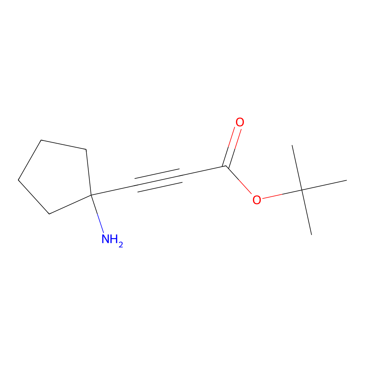 Tert-butyl 3-(1-aminocyclopentyl)prop-2-ynoate molecular structure, CAS 2580189-88-2
