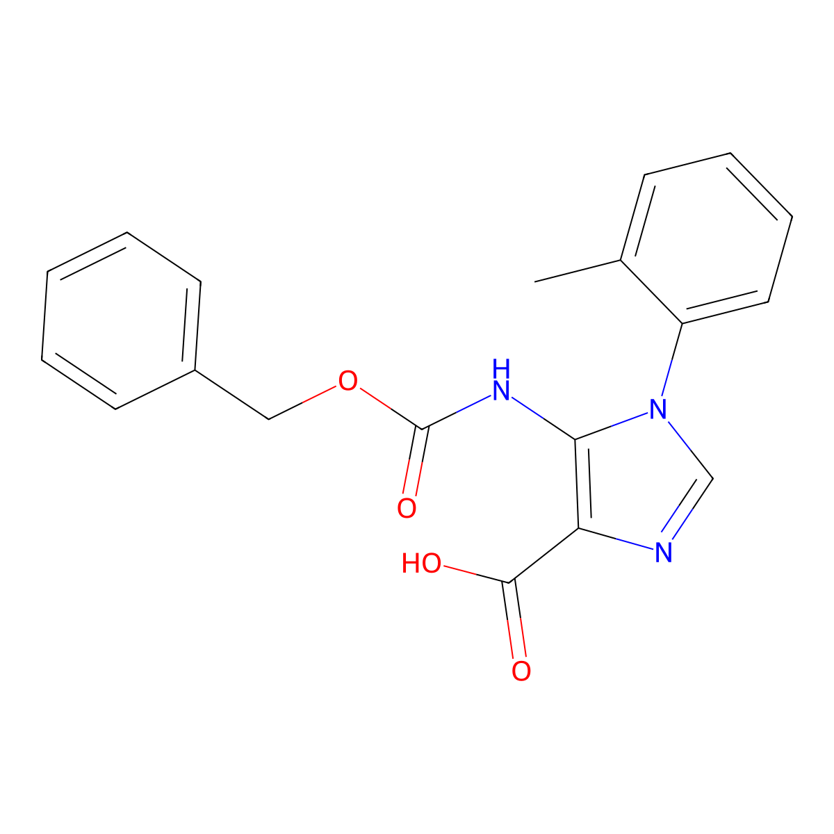 5-{[(benzyloxy)carbonyl]amino}-1-(2-methylphenyl)-1H-imidazole-4-carboxylic acid molecular structure, CAS 2580189-90-6