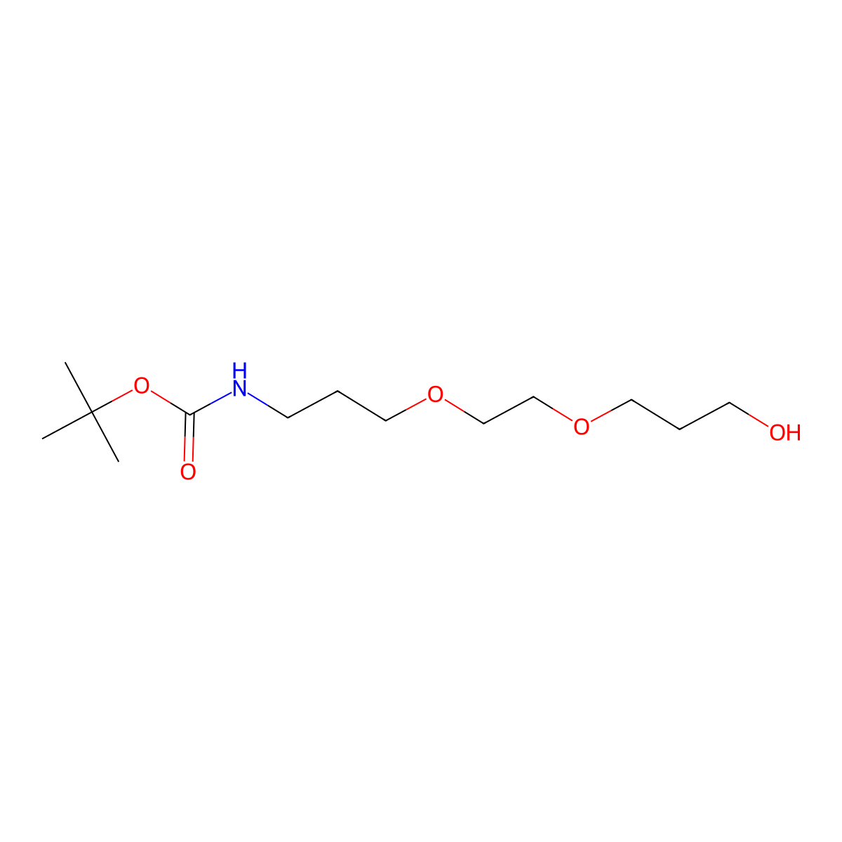 tert-butyl N-{3-[2-(3-hydroxypropoxy)ethoxy]propyl}carbamate molecular structure, CAS 2580190-04-9