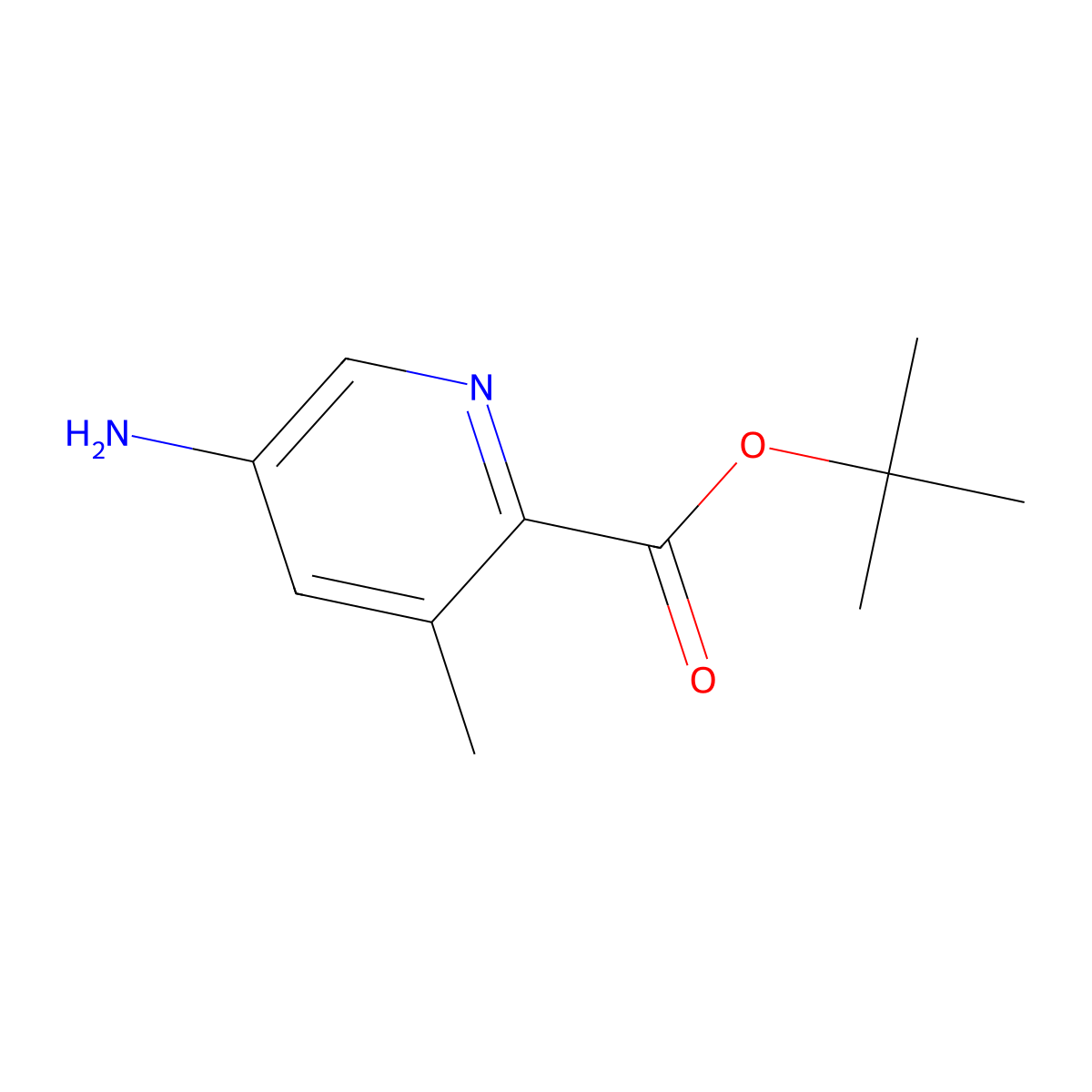Tert-butyl 5-amino-3-methylpyridine-2-carboxylate molecular structure, CAS 2580190-08-3