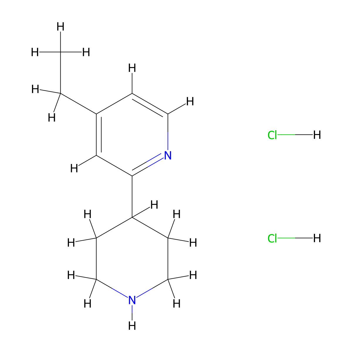 4-Ethyl-2-(piperidin-4-yl)pyridinedihydrochloride molecular structure, CAS 2580190-13-0
