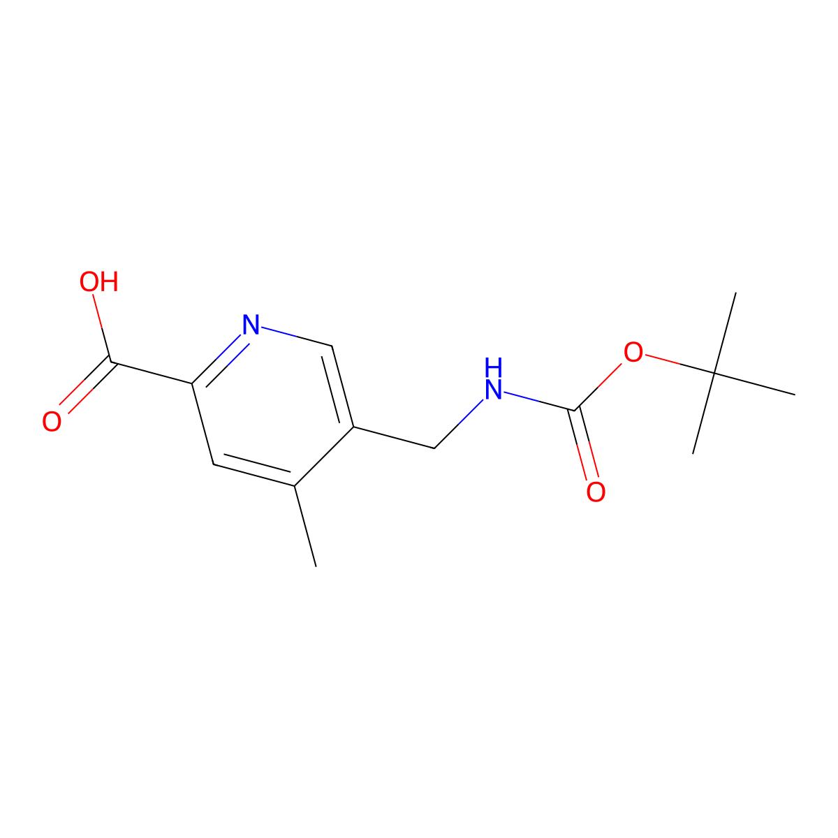 5-({[(Tert-butoxy)carbonyl]amino}methyl)-4-methylpyridine-2-carboxylic acid molecular structure, CAS 2580190-44-7