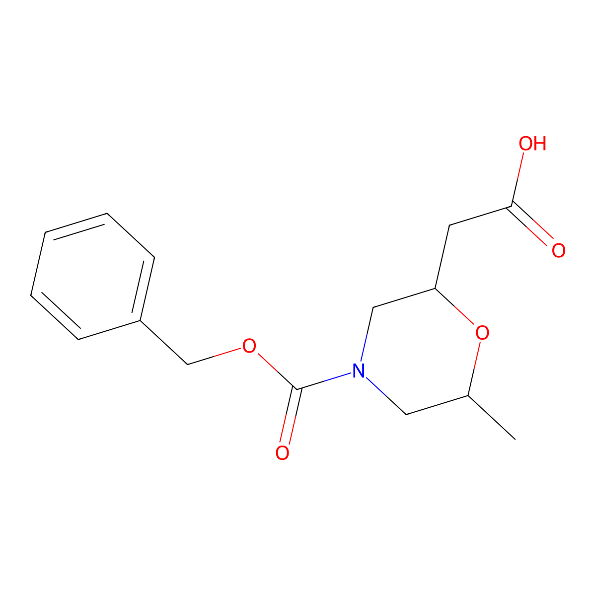 2-{4-[(Benzyloxy)carbonyl]-6-methylmorpholin-2-yl}acetic acid molecular structure, CAS 2580190-46-9