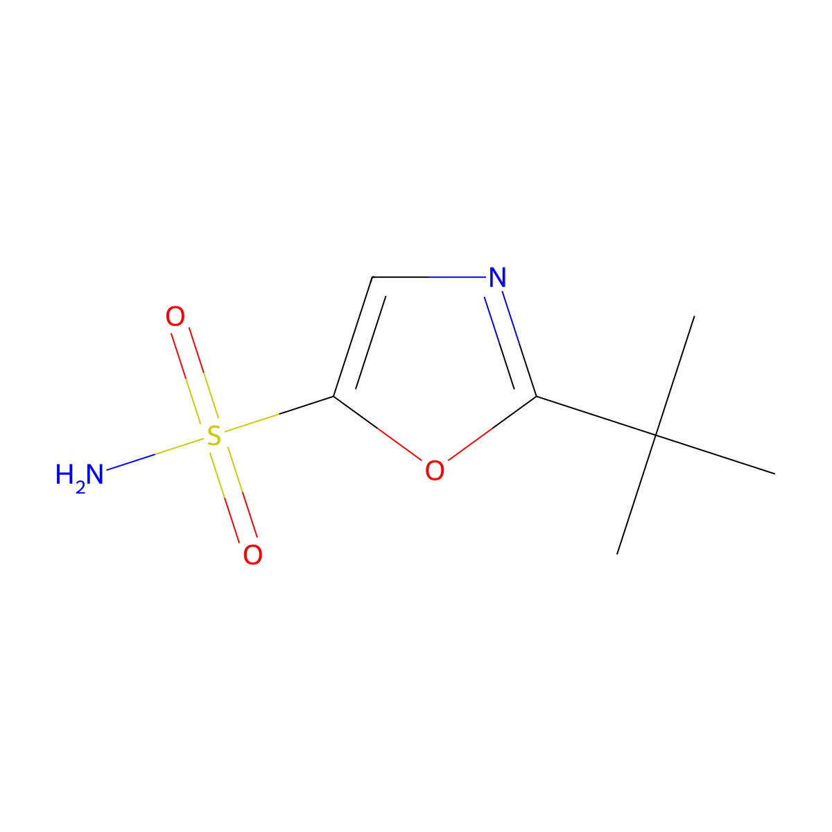 2-Tert-butyl-1,3-oxazole-5-sulfonamide molecular structure, CAS 2580190-57-2