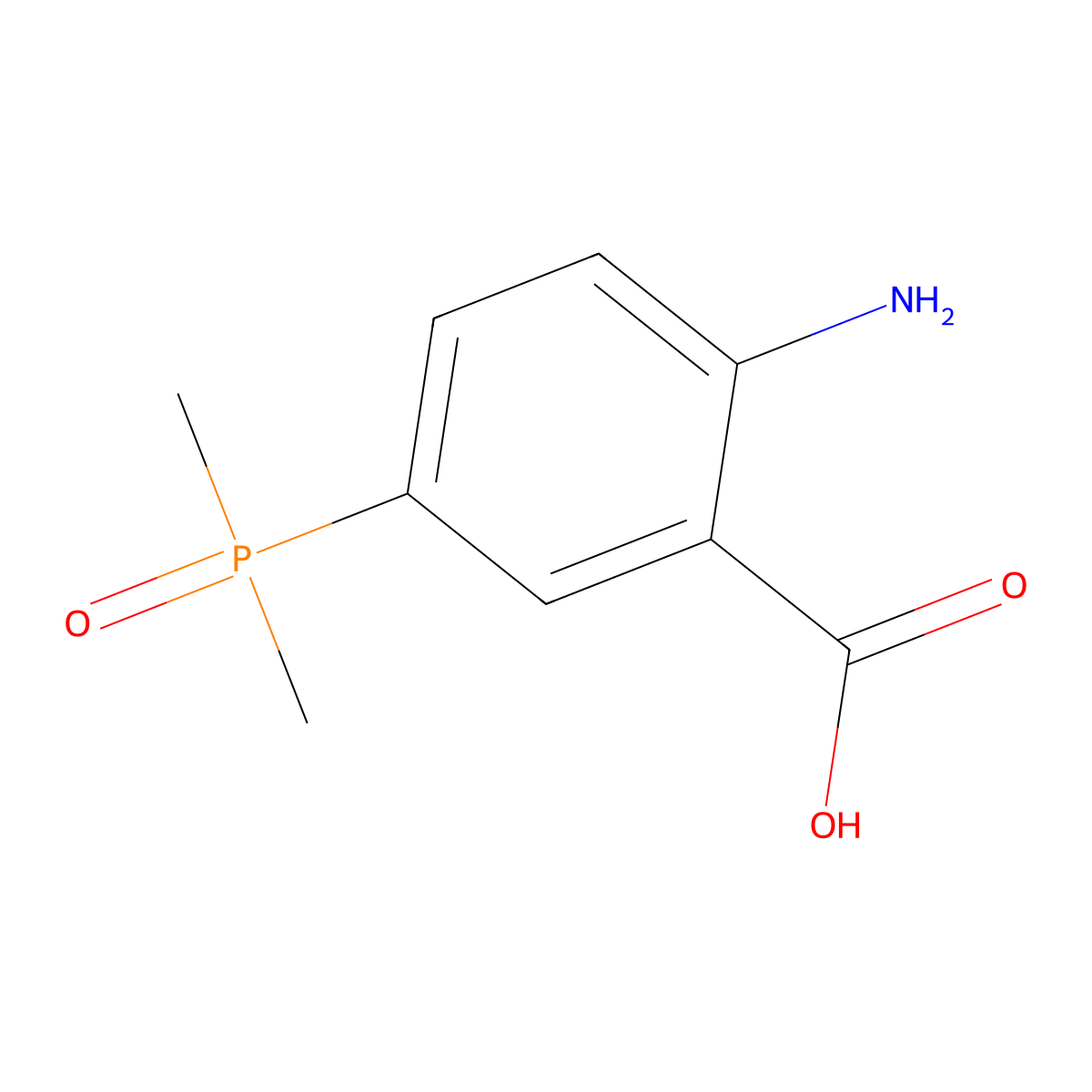 2-Amino-5-(dimethylphosphoryl)benzoic acid molecular structure, CAS 2580190-58-3