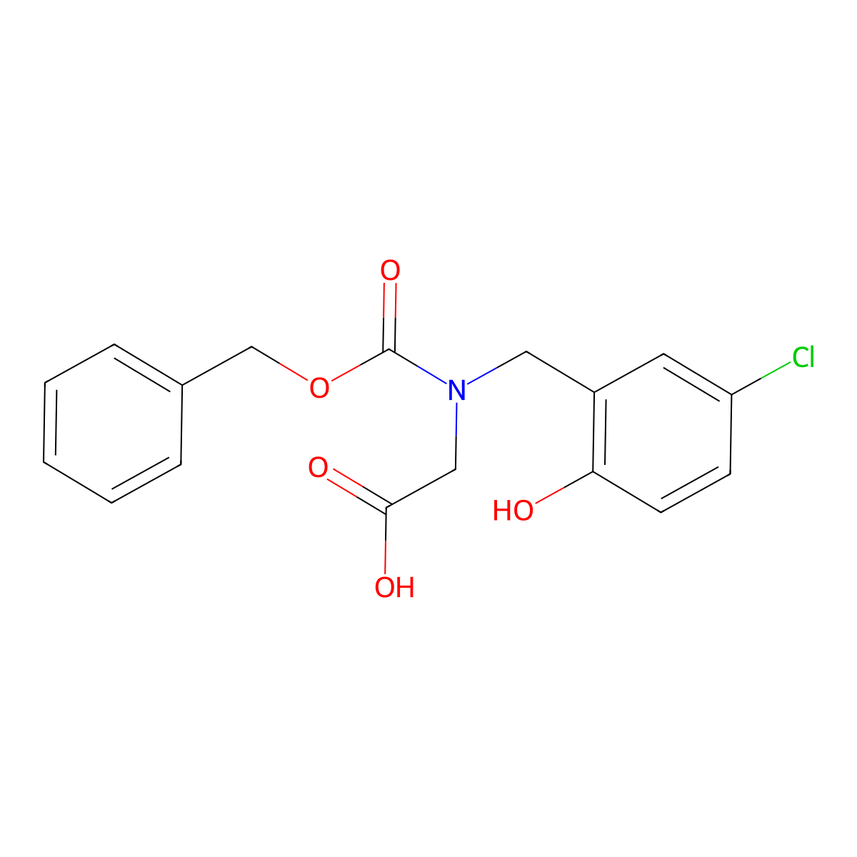 2-{[(Benzyloxy)carbonyl][(5-chloro-2-hydroxyphenyl)methyl]amino}acetic acid molecular structure, CAS 2580190-65-2