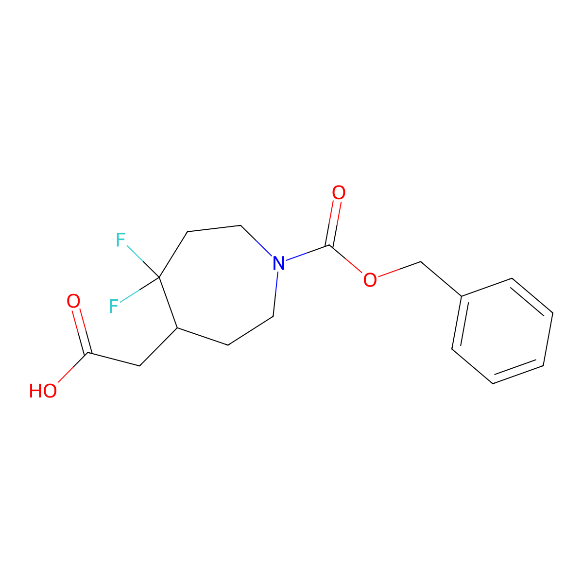 2-{1-[(Benzyloxy)carbonyl]-5,5-difluoroazepan-4-yl}acetic acid molecular structure, CAS 2580190-73-2