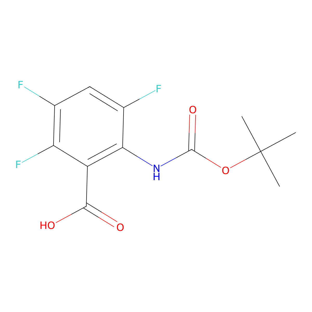 2-{[(Tert-butoxy)carbonyl]amino}-3,5,6-trifluorobenzoic acid molecular structure, CAS 2580190-81-2