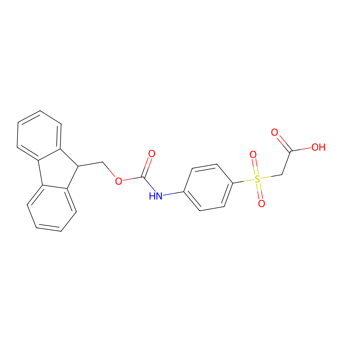 2-[4-({[(9H-fluoren-9-yl)methoxy]carbonyl}amino)benzenesulfonyl]acetic acid molecular structure, CAS 2580190-91-4