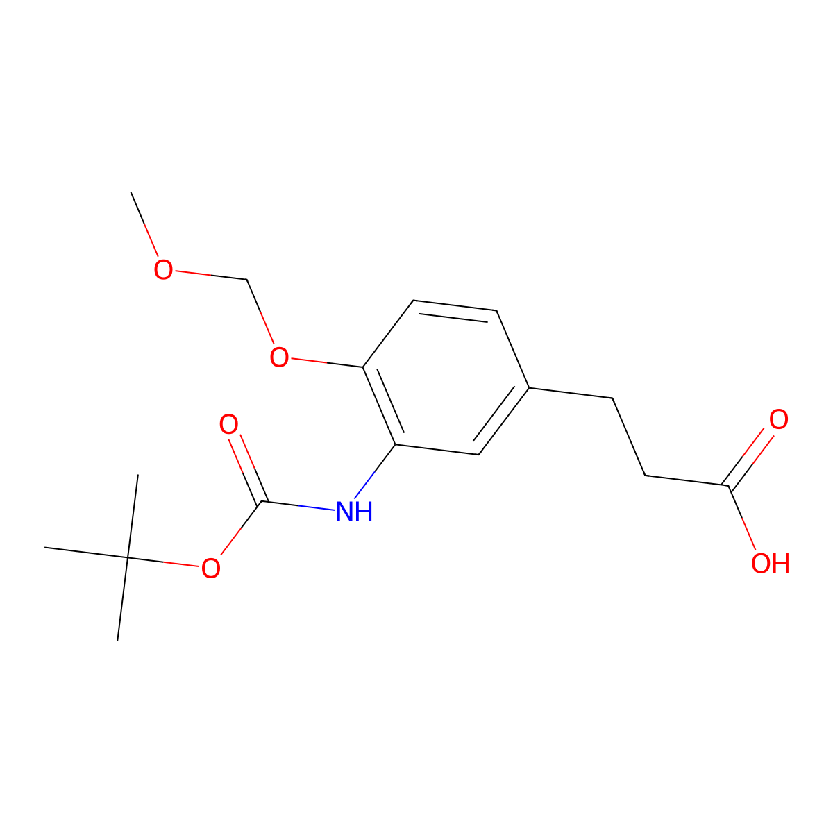 3-(3-{[(Tert-butoxy)carbonyl]amino}-4-(methoxymethoxy)phenyl)propanoic acid molecular structure, CAS 2580190-92-5