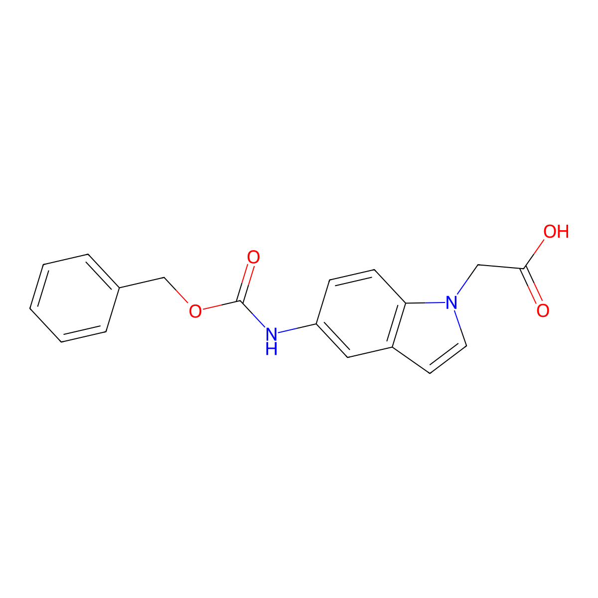 2-(5-{[(benzyloxy)carbonyl]amino}-1H-indol-1-yl)acetic acid molecular structure, CAS 2580190-97-0