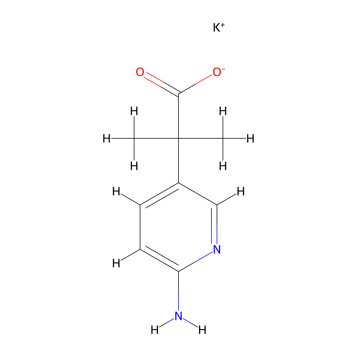 Potassium 2-(6-aminopyridin-3-yl)-2-methylpropanoate molecular structure, CAS 2580191-01-9