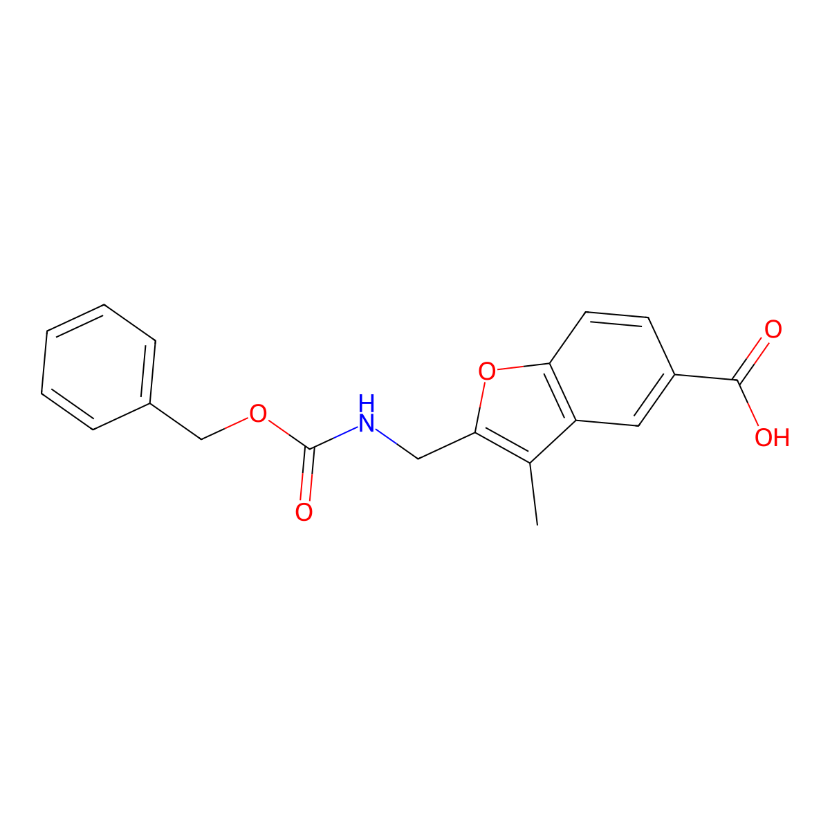2-({[(Benzyloxy)carbonyl]amino}methyl)-3-methyl-1-benzofuran-5-carboxylic acid molecular structure, CAS 2580191-03-1