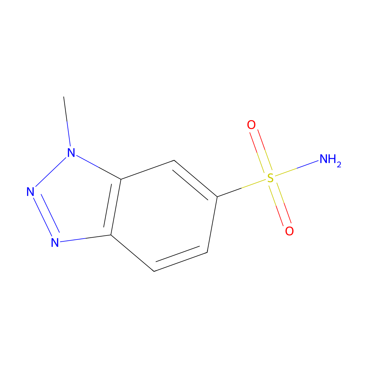 1-methyl-1H-1,2,3-benzotriazole-6-sulfonamide molecular structure, CAS 2580191-04-2
