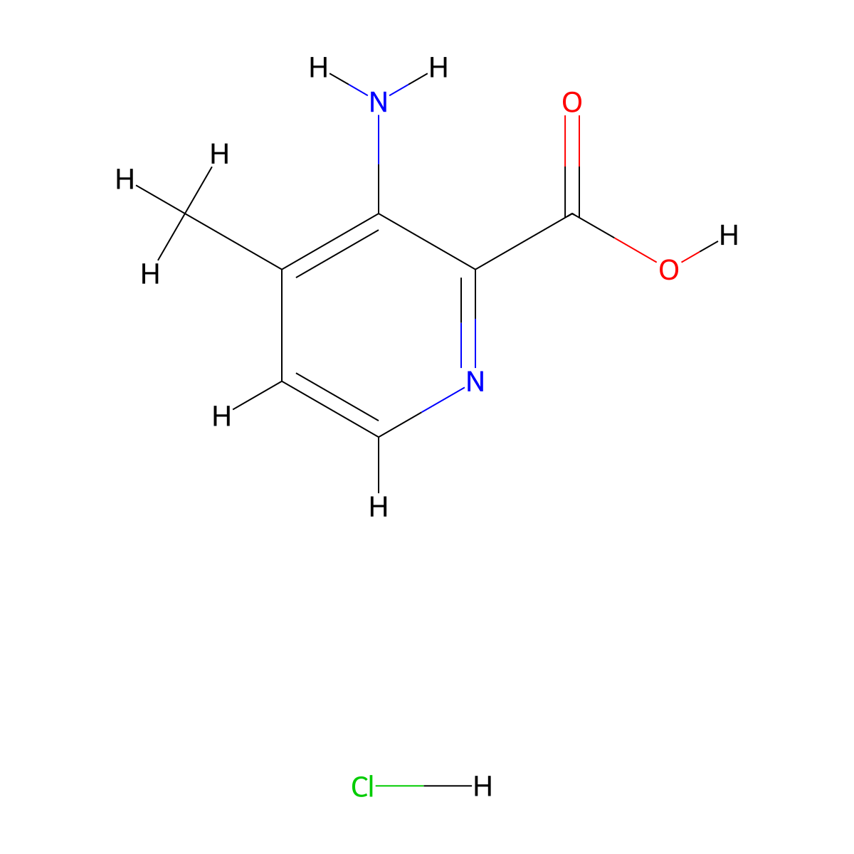 3-Amino-4-methylpyridine-2-carboxylic acid hydrochloride molecular structure, CAS 2580191-08-6