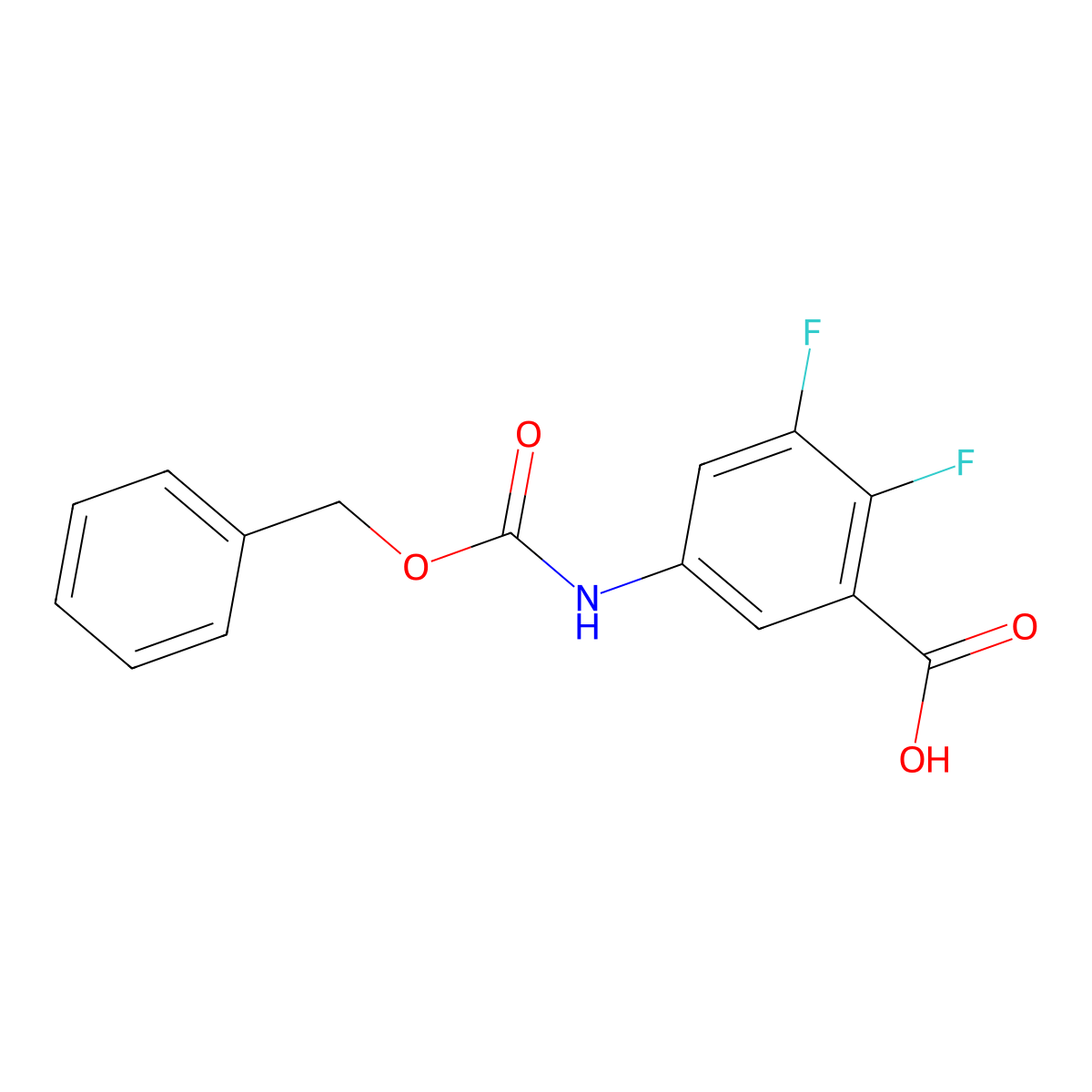 5-{[(Benzyloxy)carbonyl]amino}-2,3-difluorobenzoic acid molecular structure, CAS 2580191-11-1