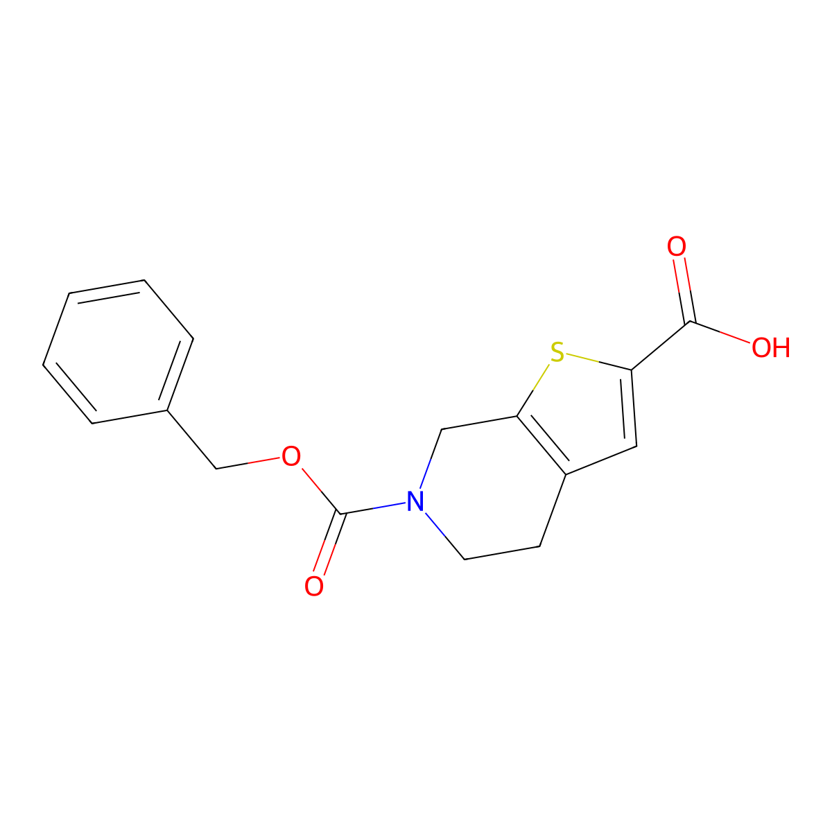 6-[(benzyloxy)carbonyl]-4H,5H,6H,7H-thieno[2,3-c]pyridine-2-carboxylic acid molecular structure, CAS 2580191-19-9
