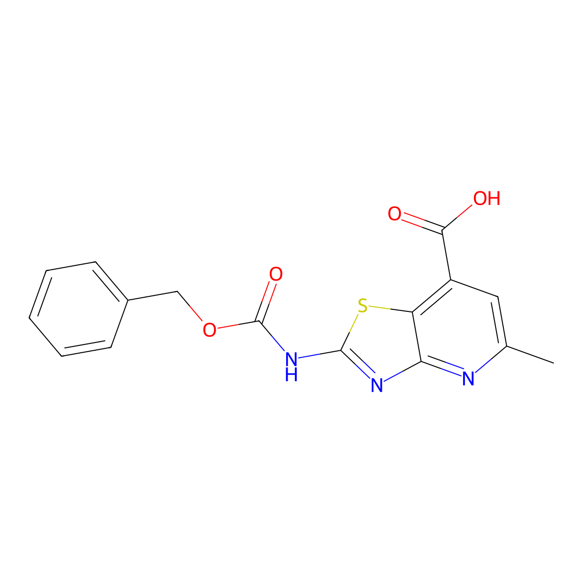 2-{[(Benzyloxy)carbonyl]amino}-5-methyl-[1,3]thiazolo[4,5-b]pyridine-7-carboxylic acid molecular structure, CAS 2580191-22-4