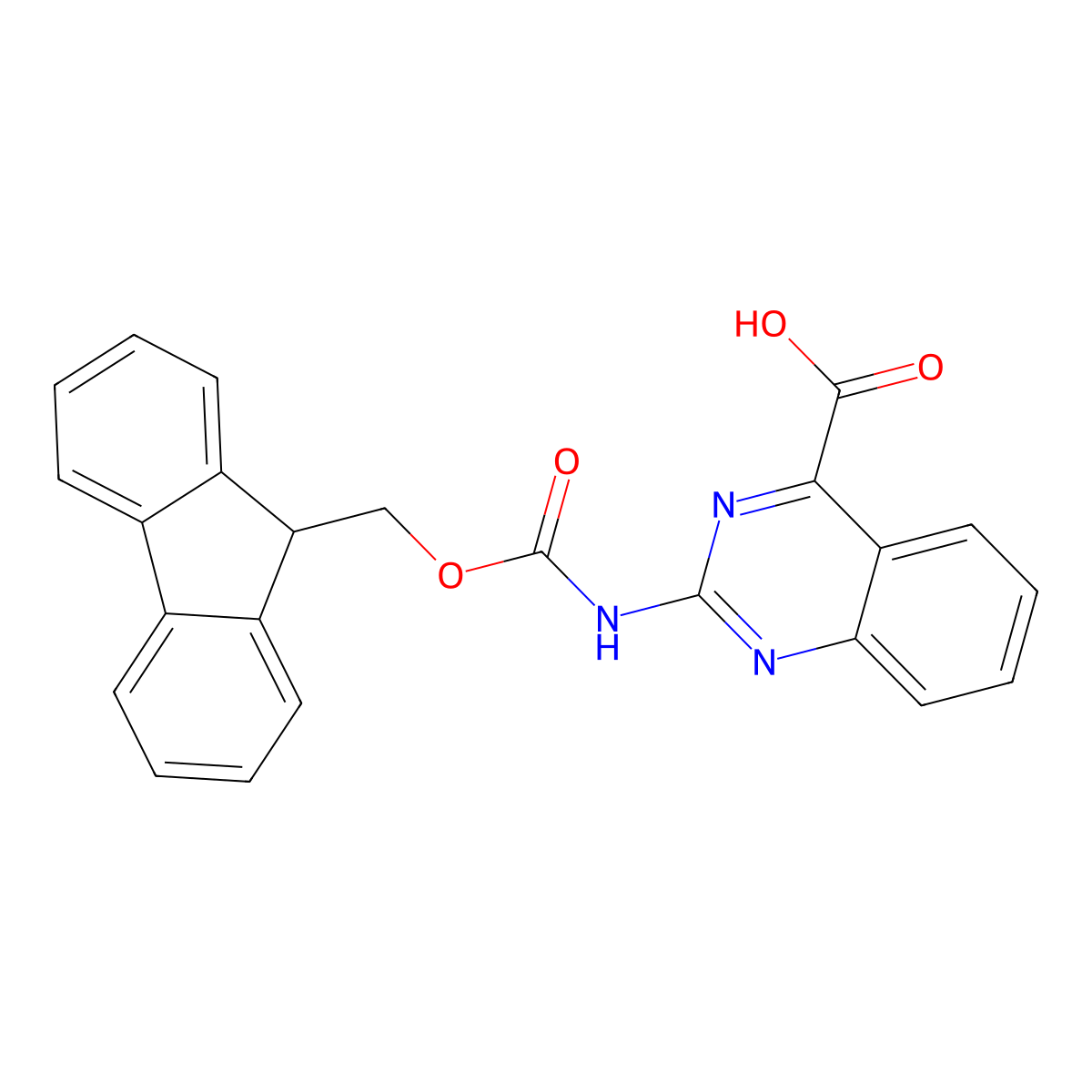 2-({[(9H-fluoren-9-yl)methoxy]carbonyl}amino)quinazoline-4-carboxylic acid molecular structure, CAS 2580191-25-7
