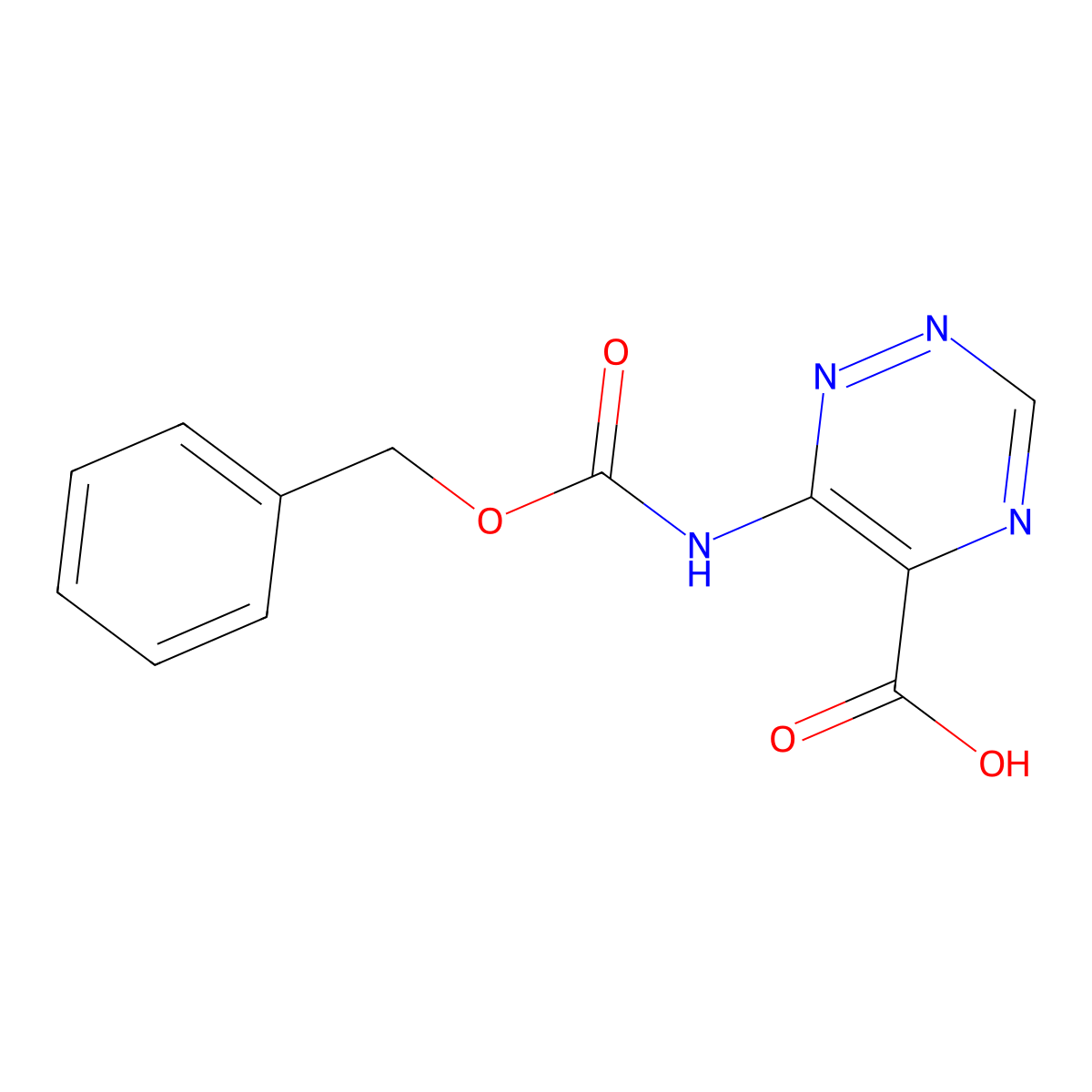 6-{[(Benzyloxy)carbonyl]amino}-1,2,4-triazine-5-carboxylic acid molecular structure, CAS 2580191-28-0