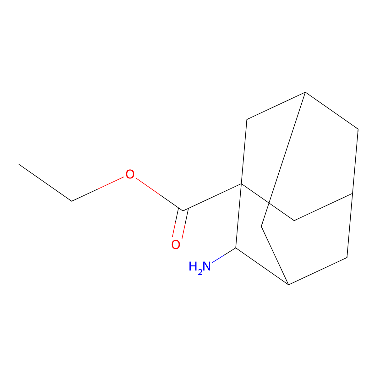 Ethyl 2-aminoadamantane-1-carboxylate molecular structure, CAS 2580191-39-3