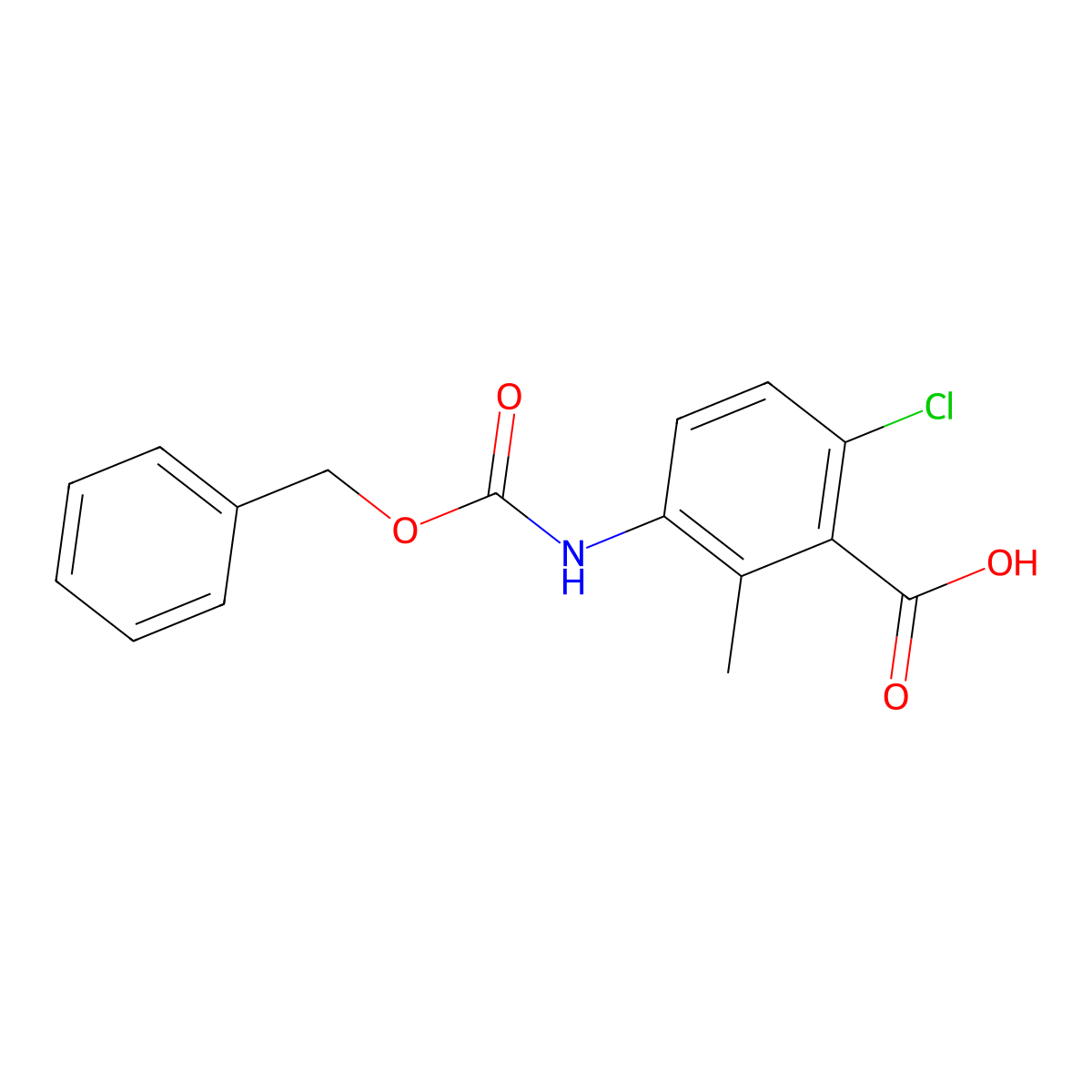 3-{[(Benzyloxy)carbonyl]amino}-6-chloro-2-methylbenzoic acid molecular structure, CAS 2580191-41-7