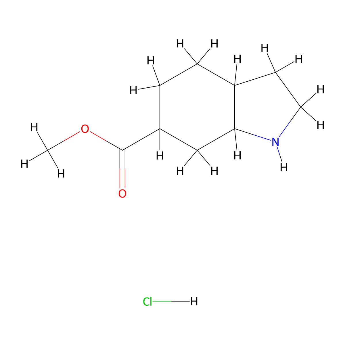methyl octahydro-1H-indole-6-carboxylate hydrochloride molecular structure, CAS 2580191-42-8