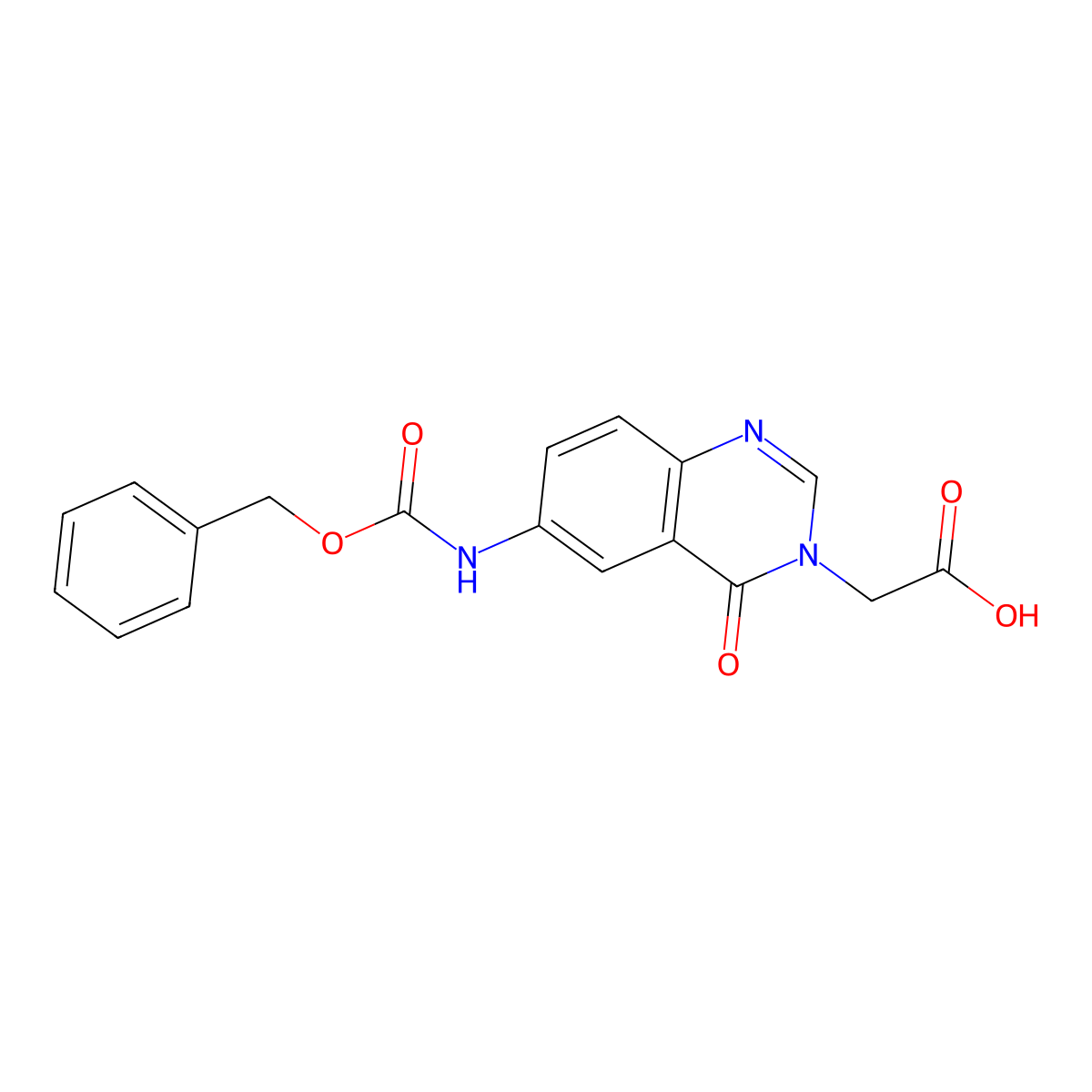 2-(6-{[(Benzyloxy)carbonyl]amino}-4-oxo-3,4-dihydroquinazolin-3-yl)acetic acid molecular structure, CAS 2580191-44-0