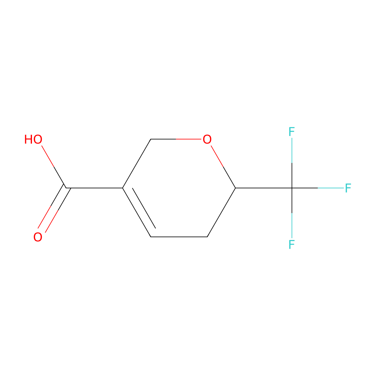 6-(trifluoromethyl)-5,6-dihydro-2H-pyran-3-carboxylic acid molecular structure, CAS 2580191-49-5