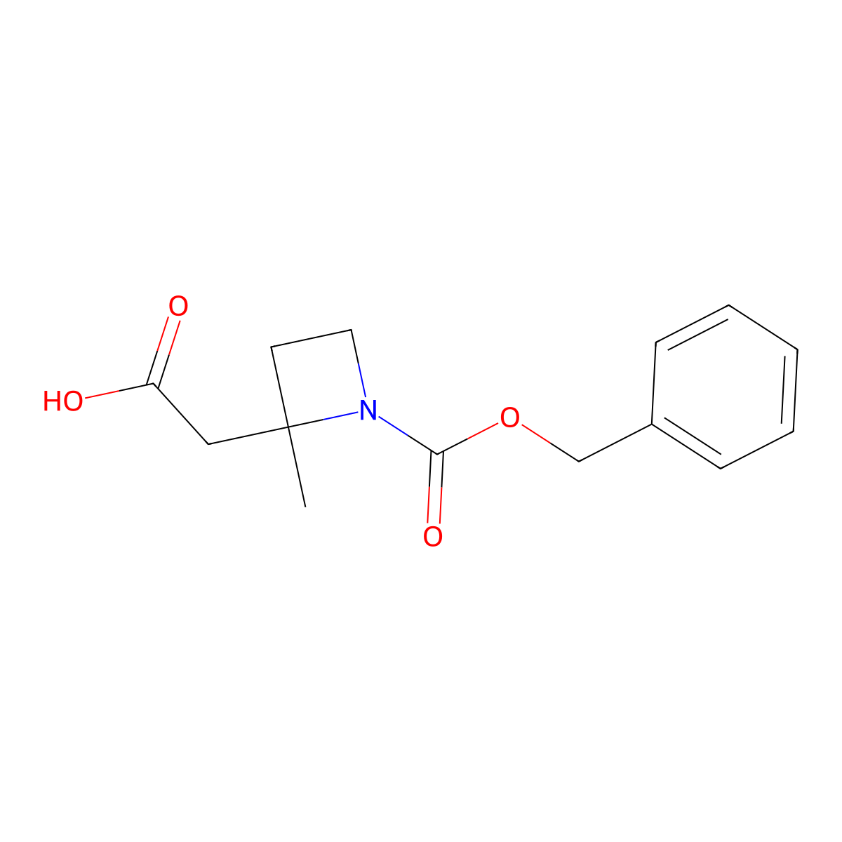 2-{1-[(Benzyloxy)carbonyl]-2-methylazetidin-2-yl}acetic acid molecular structure, CAS 2580191-50-8