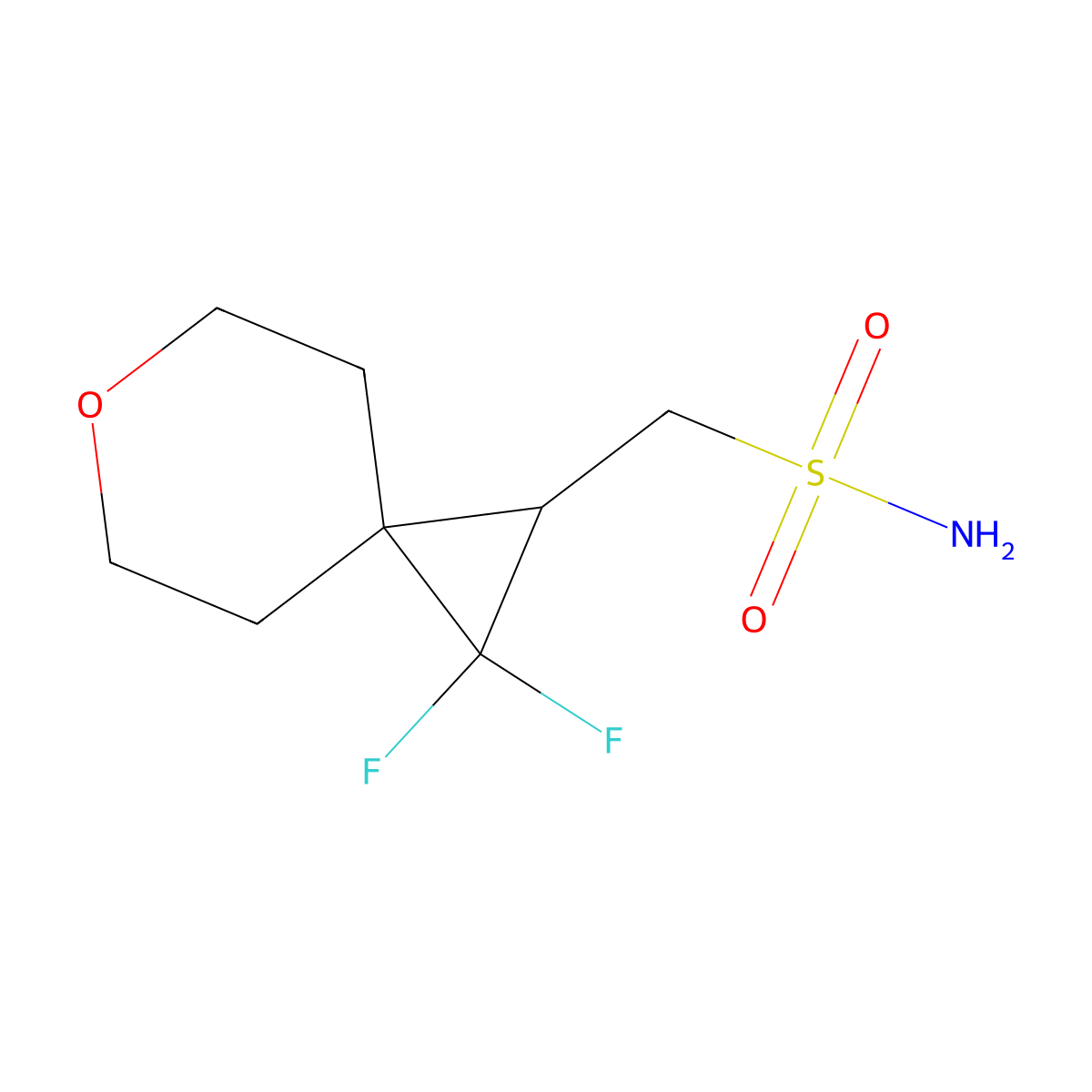 {2,2-Difluoro-6-oxaspiro[2.5]octan-1-yl}methanesulfonamide molecular structure, CAS 2580191-61-1
