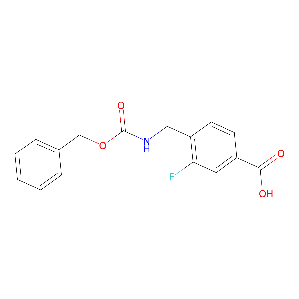 4-({[(Benzyloxy)carbonyl]amino}methyl)-3-fluorobenzoic acid molecular structure, CAS 2580191-69-9
